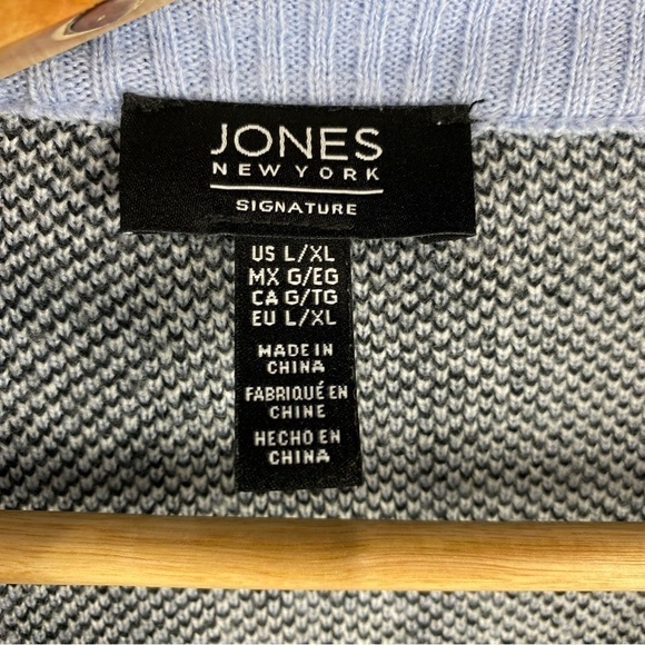 Jones New York Signature Plaid Flowy Full Zip Up Sweater Poncho Size Large/XL - Picture 4 of 6